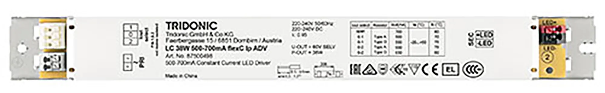 38W 500-700mA flexC lp ADV, Constant Current LED driver 87500498  Tridonic LC